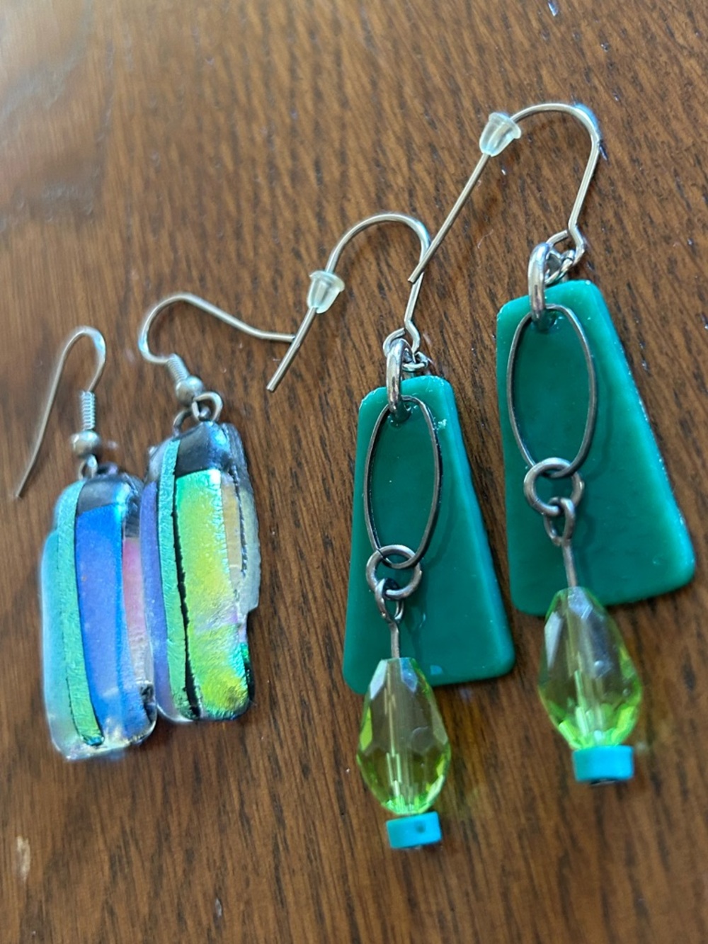 Handmade Turquoise & Blue Glass Drop Earrings